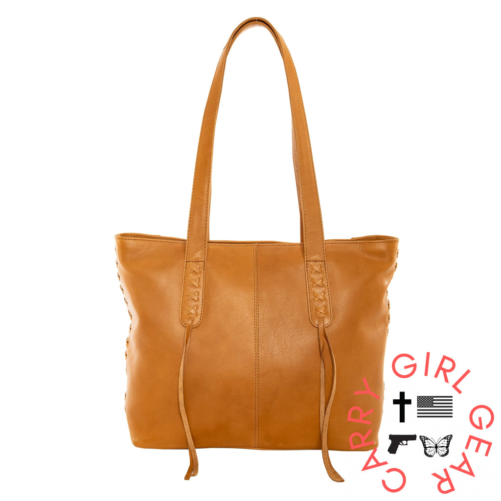 Concealed Carry Norah Leather Tote By Lady Conceal Caramel Totes