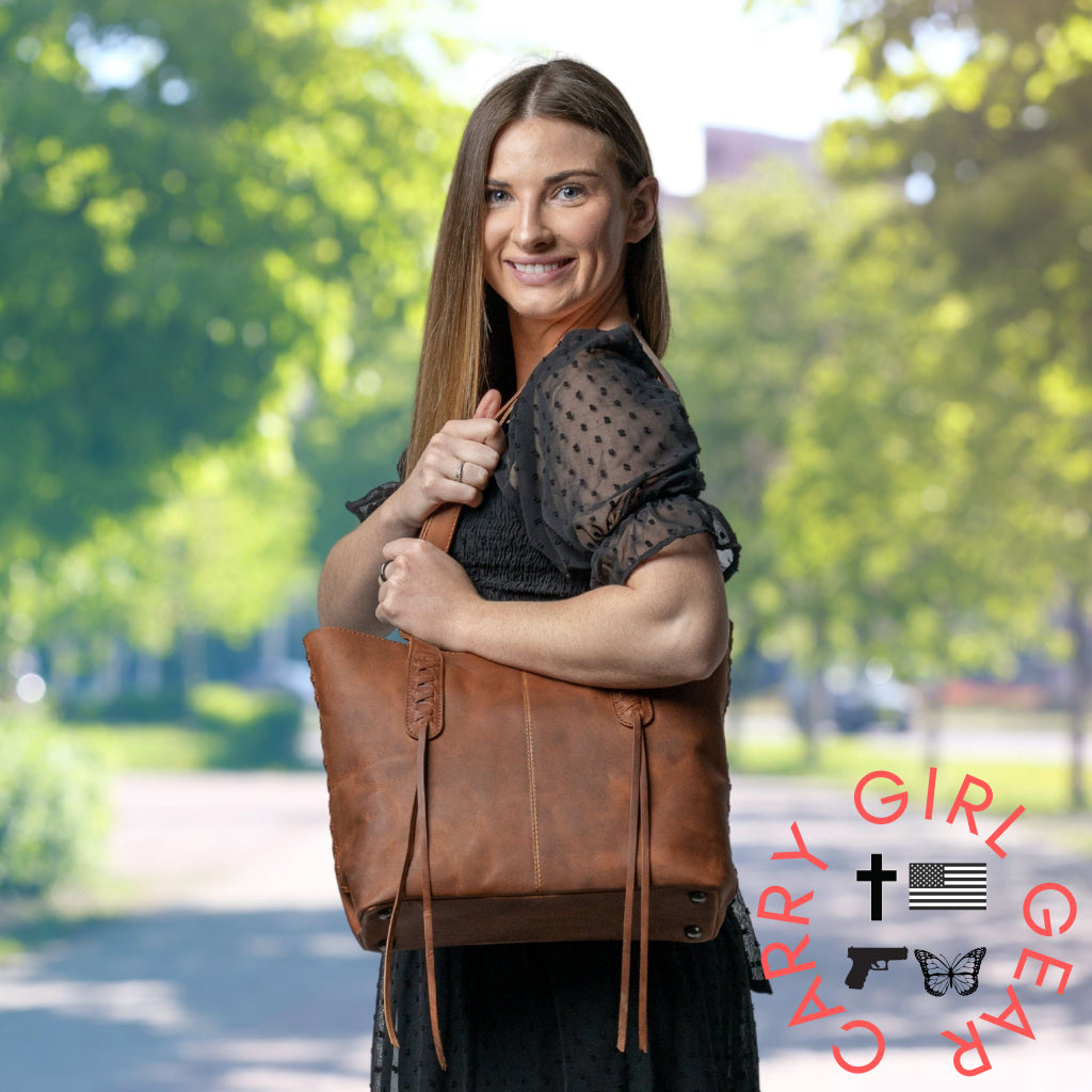Concealed Carry Norah Leather Tote By Lady Conceal Totes