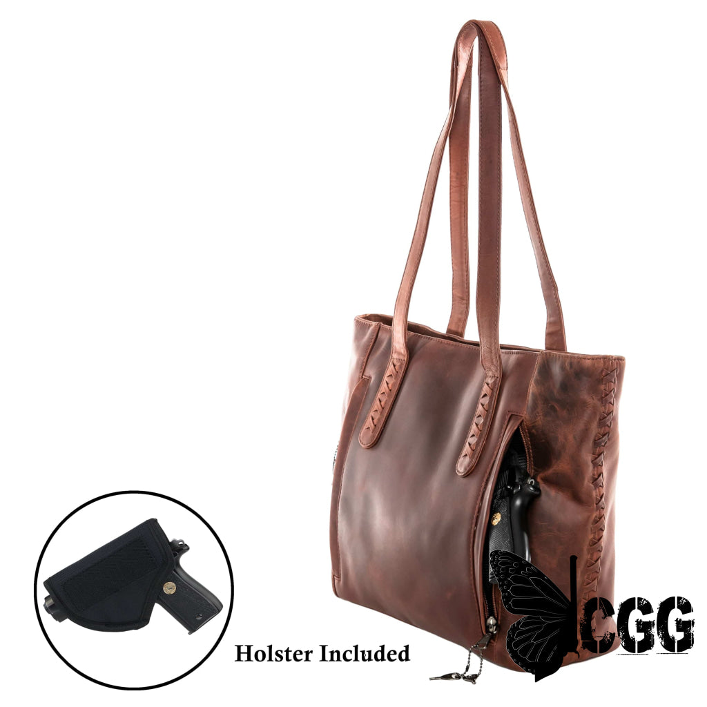 Concealed Carry Norah Leather Tote By Lady Conceal Totes