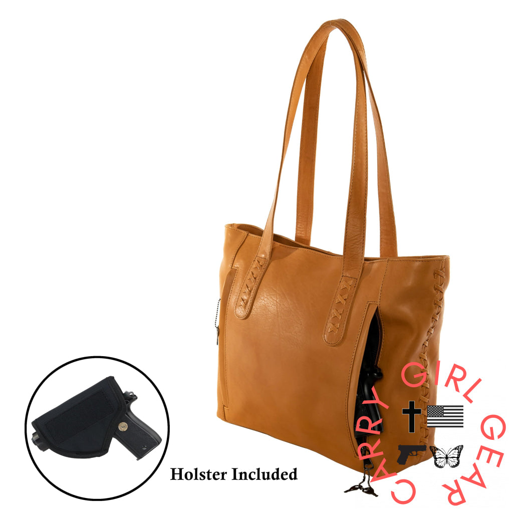 Concealed Carry Norah Leather Tote By Lady Conceal Totes
