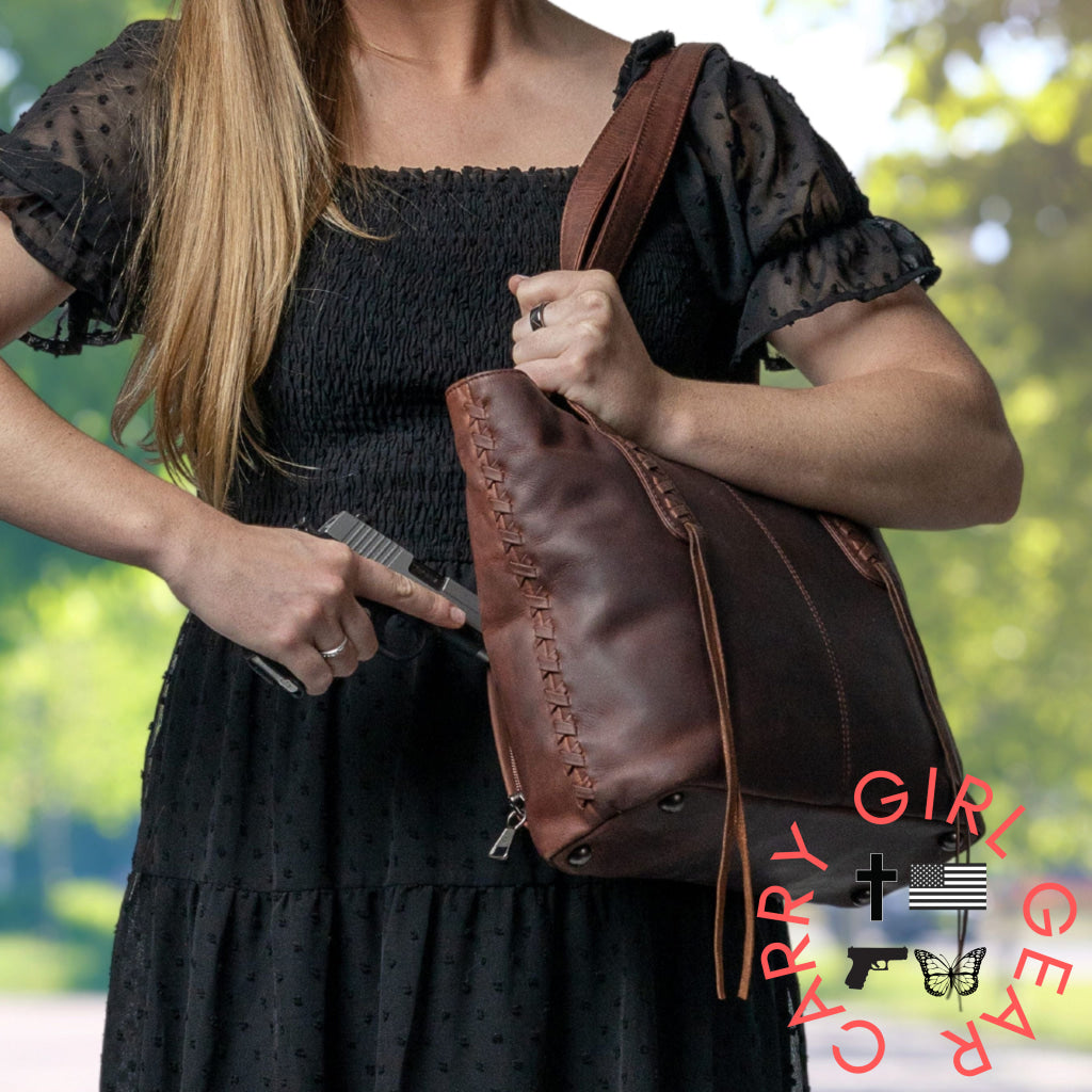 Concealed Carry Norah Leather Tote By Lady Conceal Totes