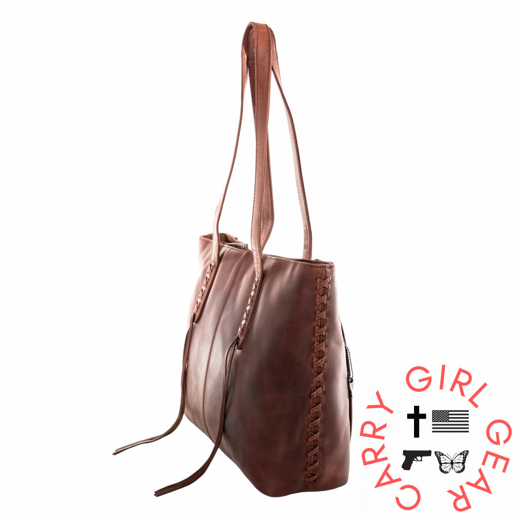 Concealed Carry Norah Leather Tote By Lady Conceal Totes