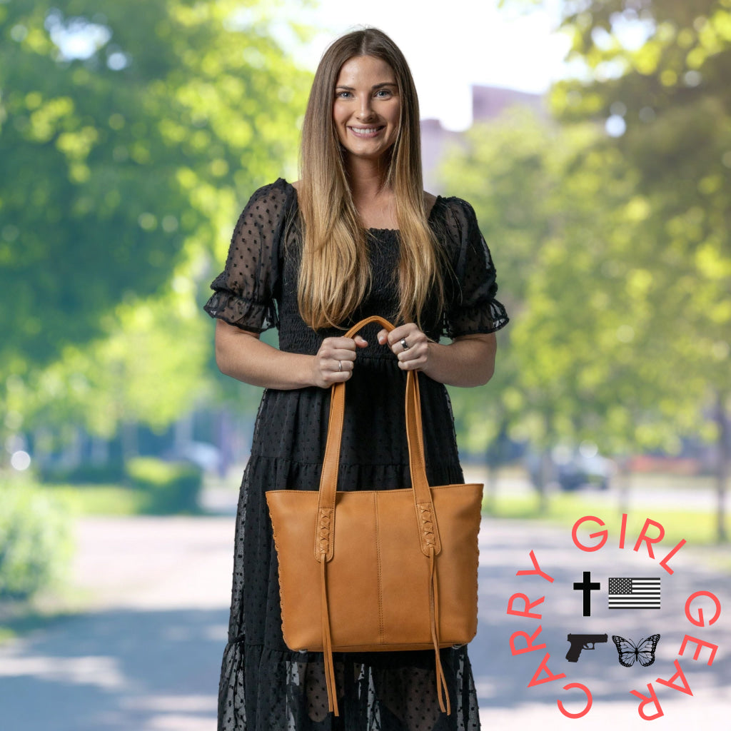Concealed Carry Norah Leather Tote By Lady Conceal Totes