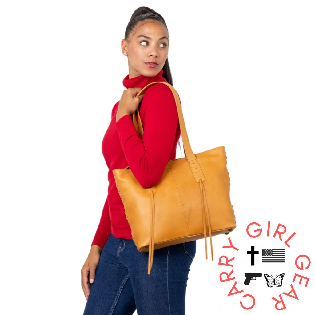 Concealed Carry Norah Leather Tote By Lady Conceal Totes
