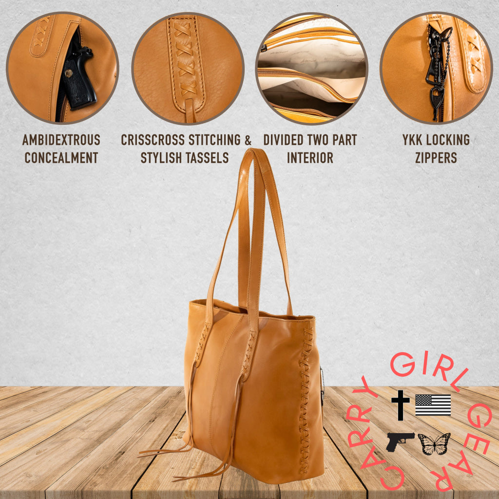Concealed Carry Norah Leather Tote By Lady Conceal Totes