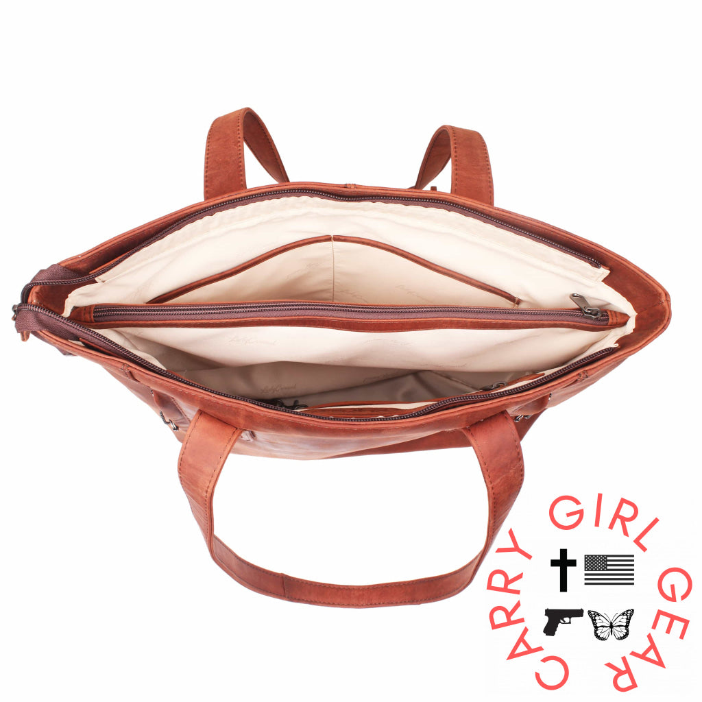 Concealed Carry Norah Leather Tote By Lady Conceal Totes