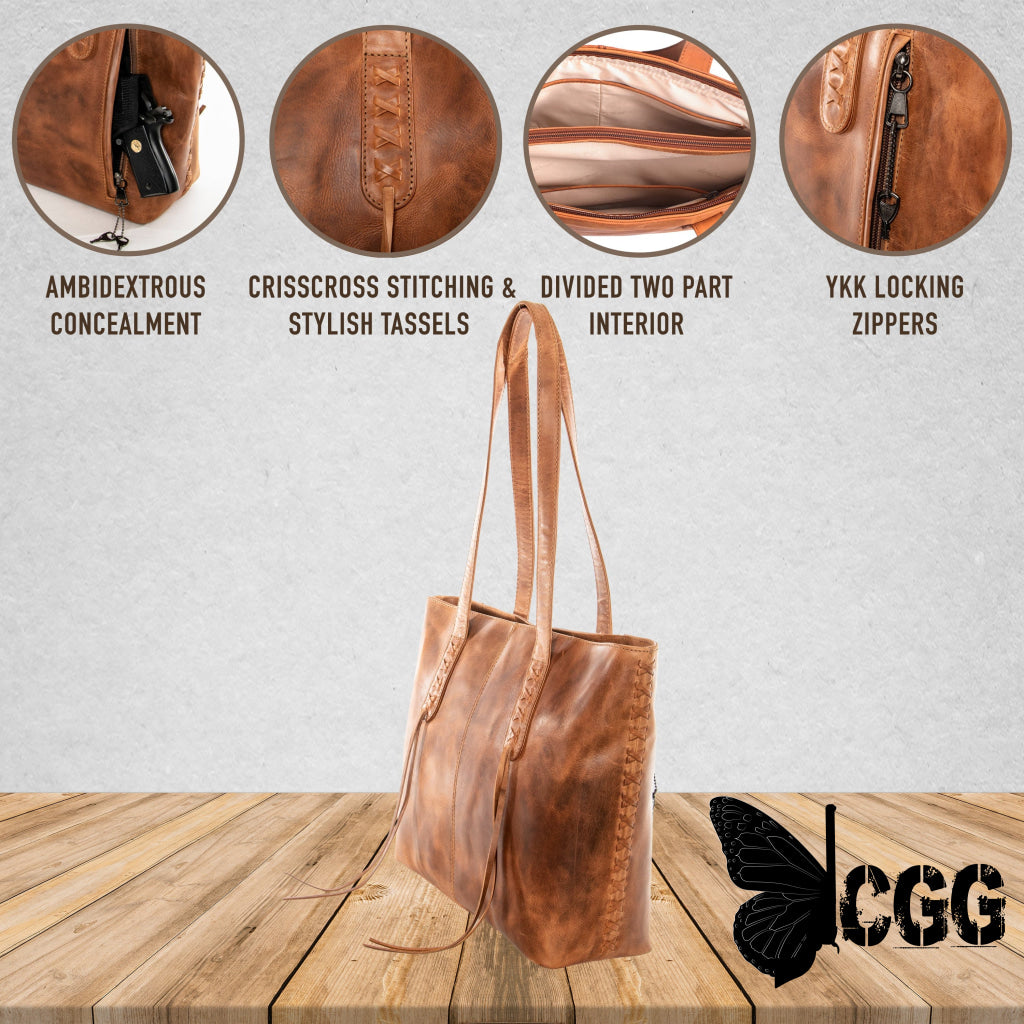 Concealed Carry Norah Leather Tote By Lady Conceal Totes