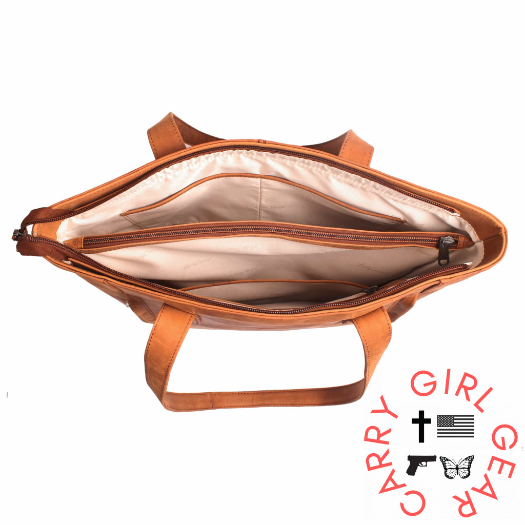 Concealed Carry Norah Leather Tote By Lady Conceal Totes