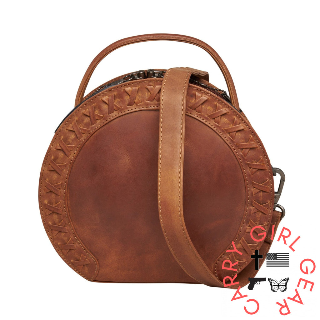 Concealed Carry Oaklee Crossbody Organizer By Lady Conceal Cognac Bags