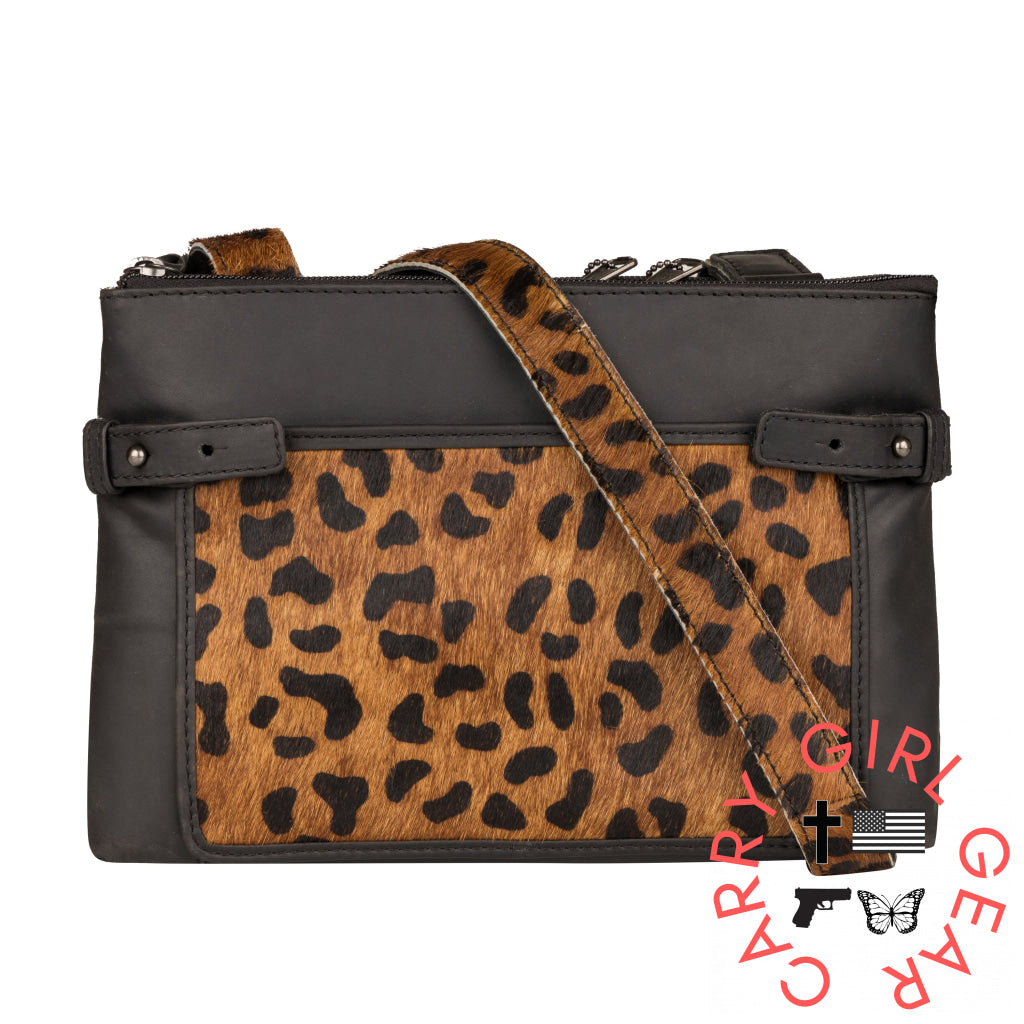 Concealed Carry Paige Hair-On Leather Crossbody By Lady Conceal Bags
