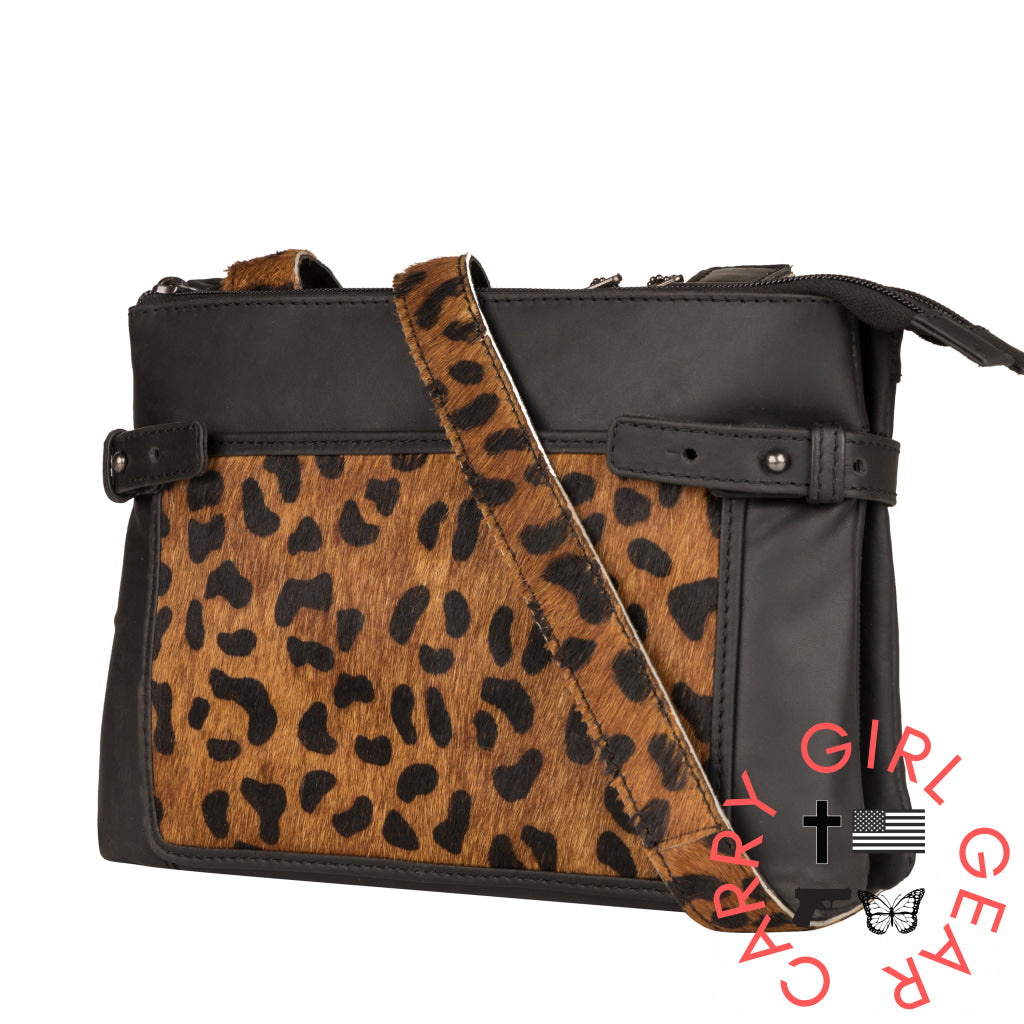 Concealed Carry Paige Hair-On Leather Crossbody By Lady Conceal Bags