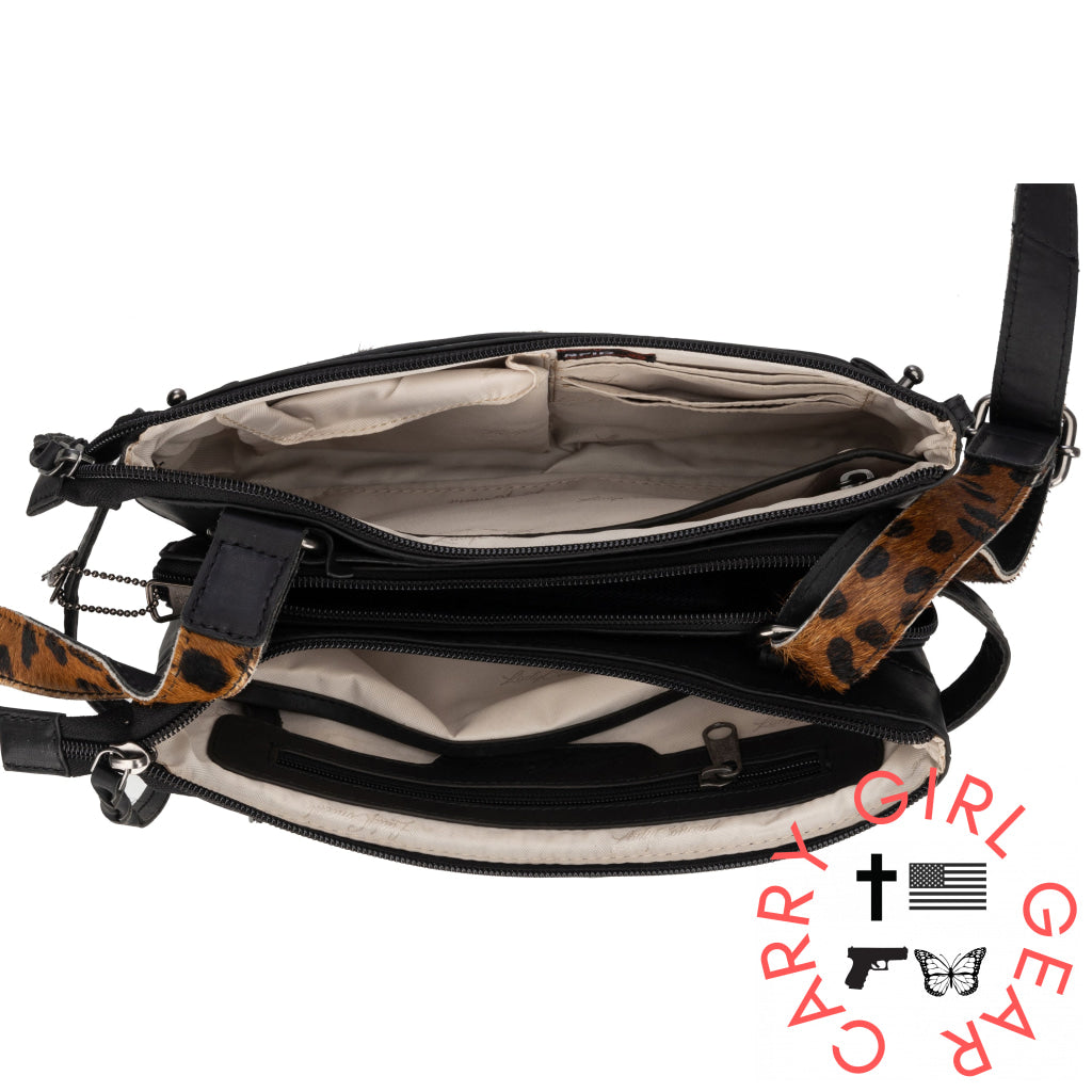 Concealed Carry Paige Hair-On Leather Crossbody By Lady Conceal Bags