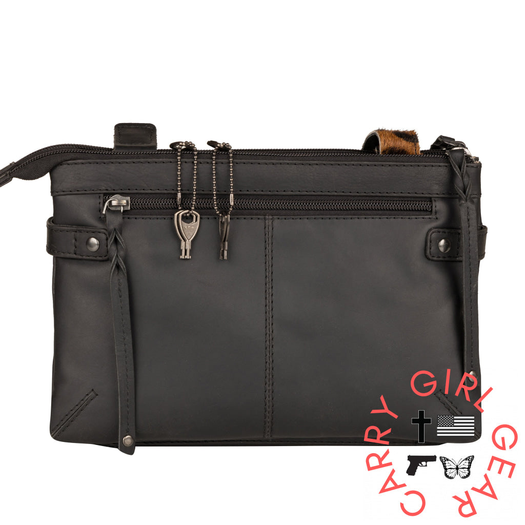 Concealed Carry Paige Hair-On Leather Crossbody By Lady Conceal Bags