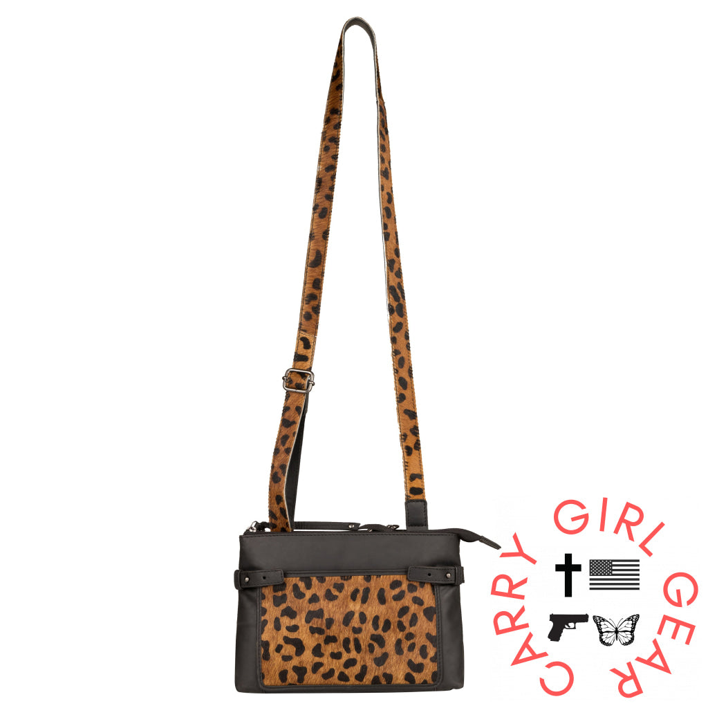 Concealed Carry Paige Hair-On Leather Crossbody By Lady Conceal Bags
