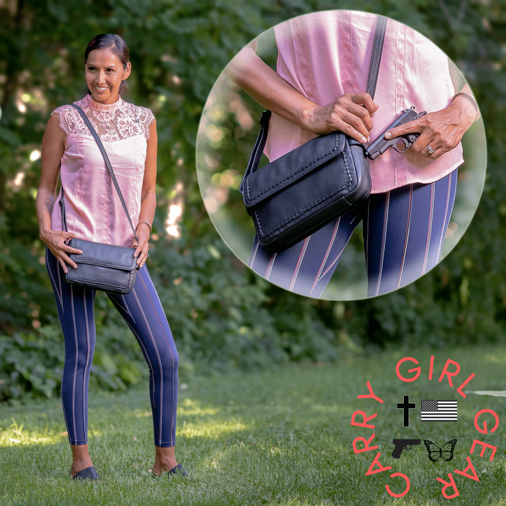 Concealed Carry Parker Leather Crossbody By Lady Conceal Bags