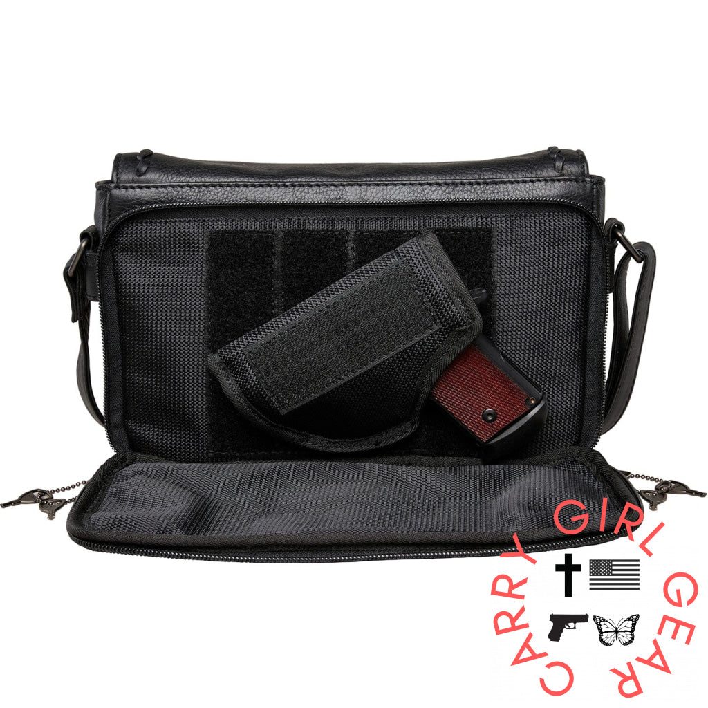 Concealed Carry Parker Leather Crossbody By Lady Conceal Bags