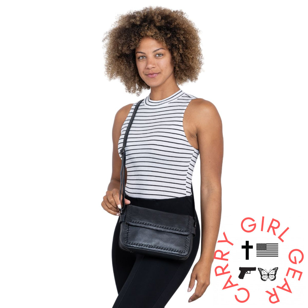 Concealed Carry Parker Leather Crossbody By Lady Conceal Bags