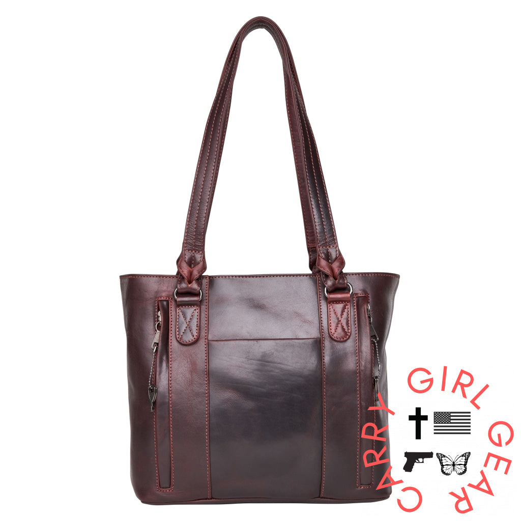 Concealed Carry Peyton Leather Tote For Women By Lady Conceal Totes