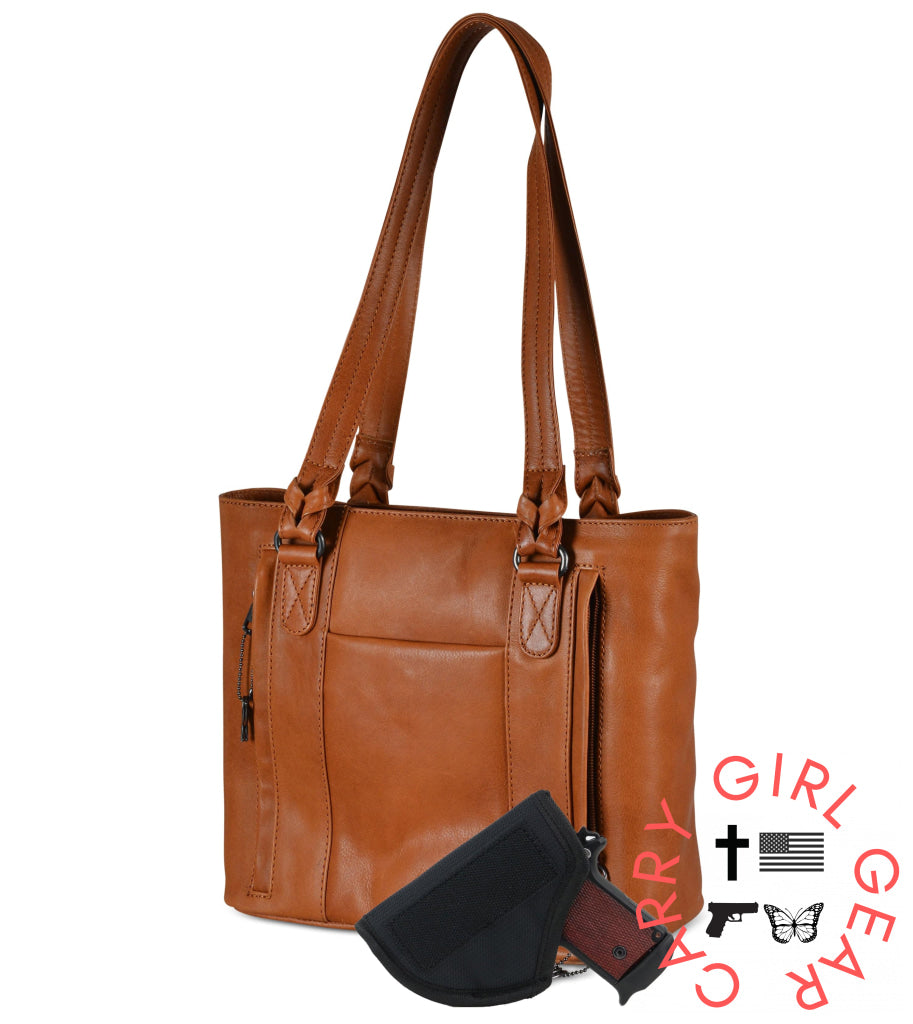 Concealed Carry Peyton Leather Tote For Women By Lady Conceal Totes