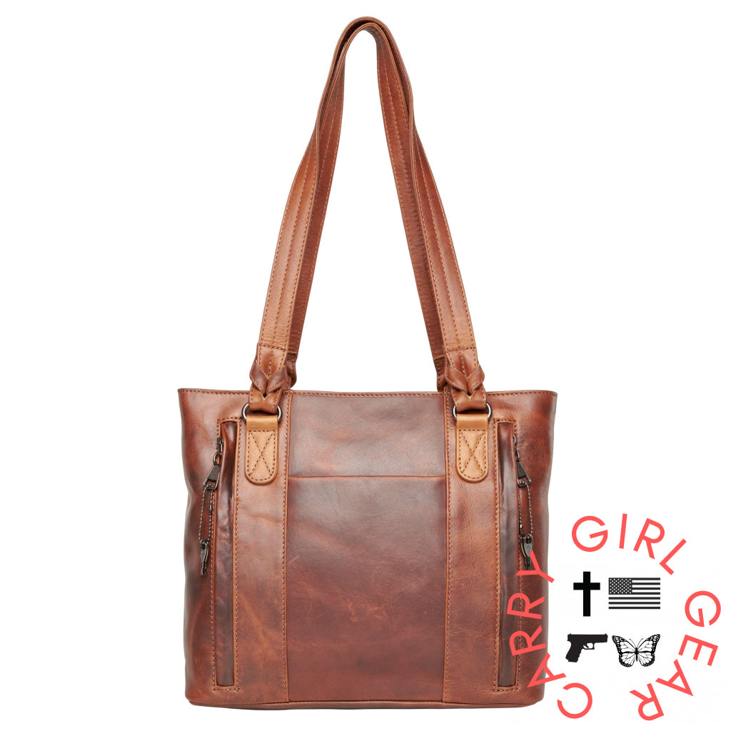 Concealed Carry Peyton Leather Tote For Women By Lady Conceal Totes