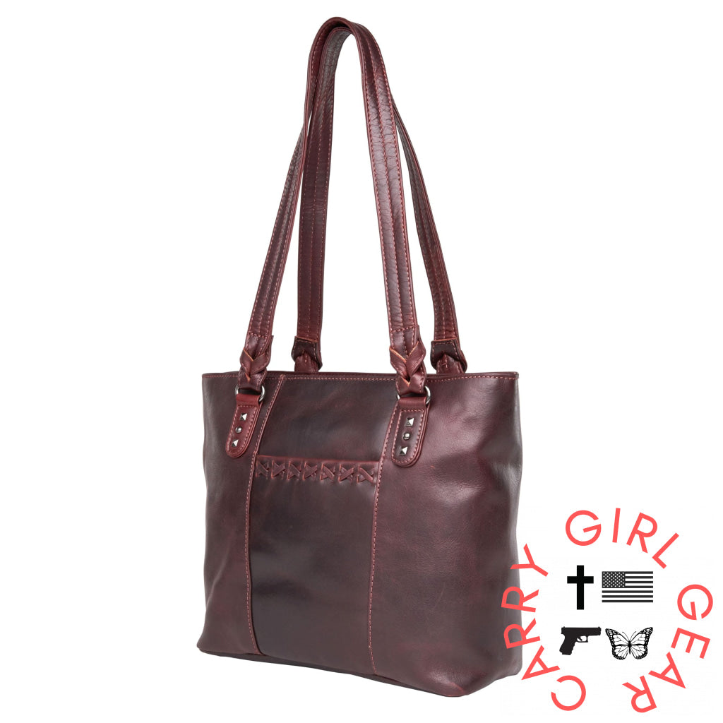 Concealed Carry Peyton Leather Tote For Women By Lady Conceal Totes