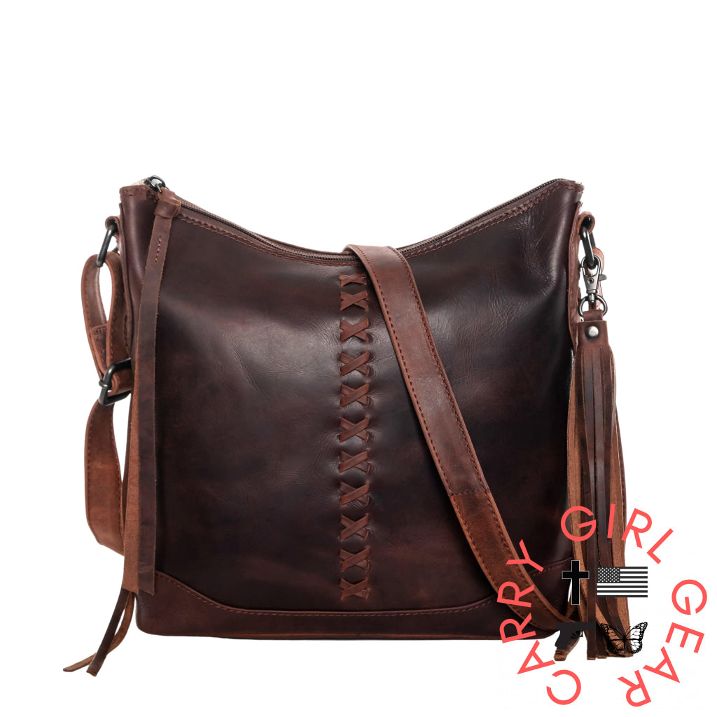 Concealed Carry Purse Blake Leather Crossbody By Lady Conceal Dark Mahogany Bags