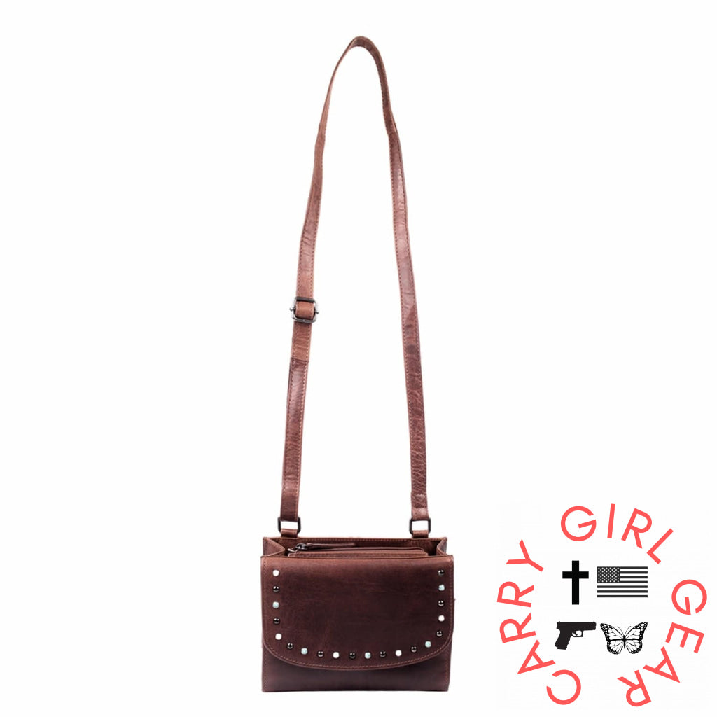 Concealed Carry Raelynn Buffalo Leather Crossbody Rfid Organizer By Lady Conceal Bags