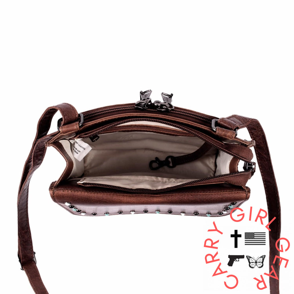 Concealed Carry Raelynn Buffalo Leather Crossbody Rfid Organizer By Lady Conceal Bags