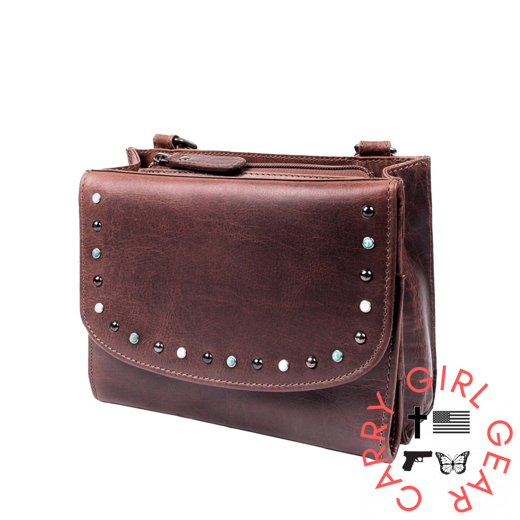 Concealed Carry Raelynn Buffalo Leather Crossbody Rfid Organizer By Lady Conceal Bags