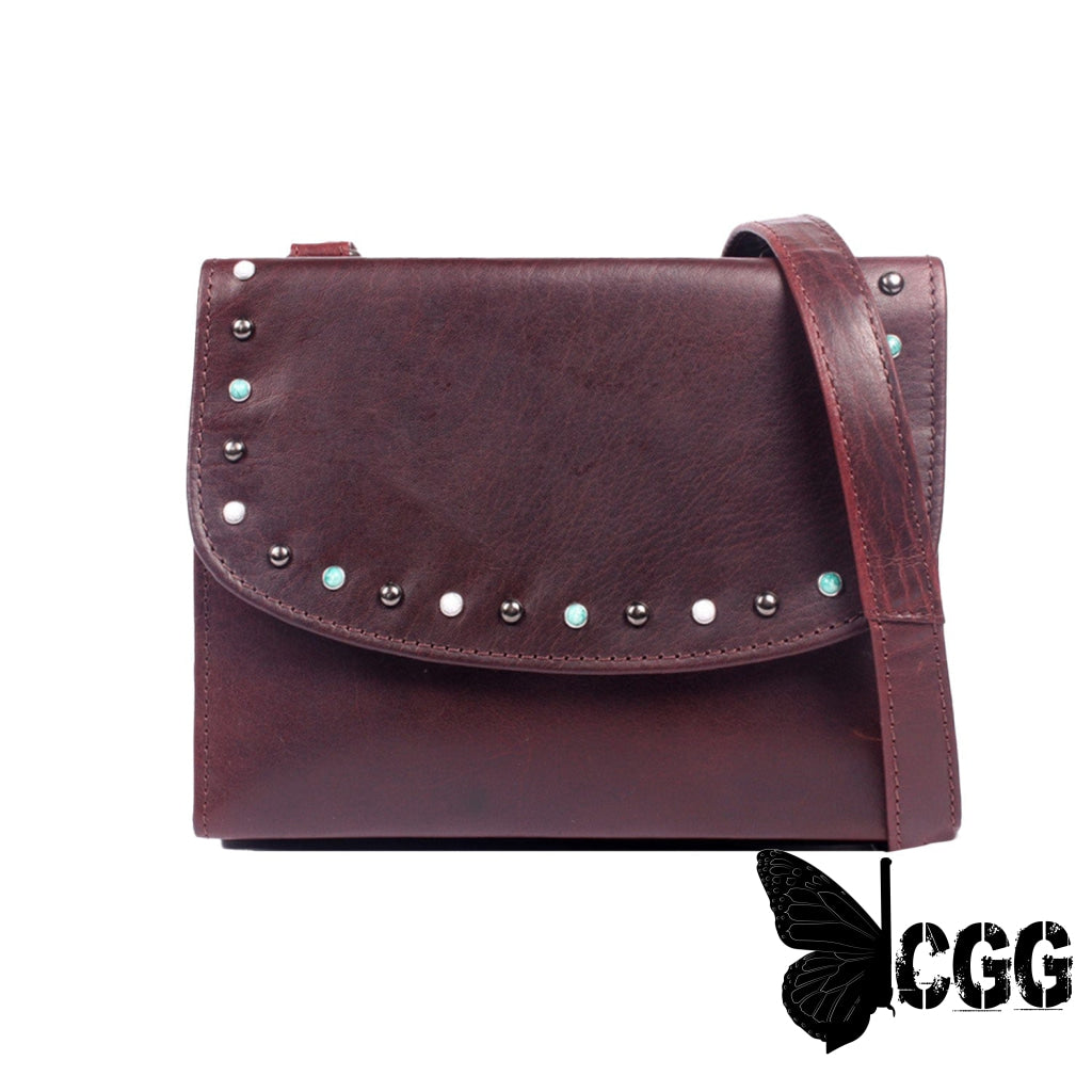 Concealed Carry Raelynn Buffalo Leather Crossbody Rfid Organizer By Lady Conceal Burgundy Bags