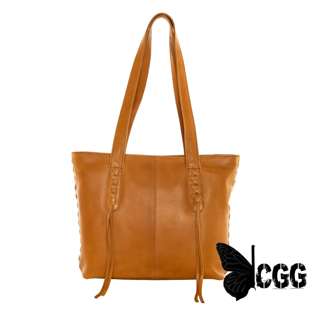 Concealed Carry Reagan Medium Leather Tote By Lady Conceal Caramel Totes