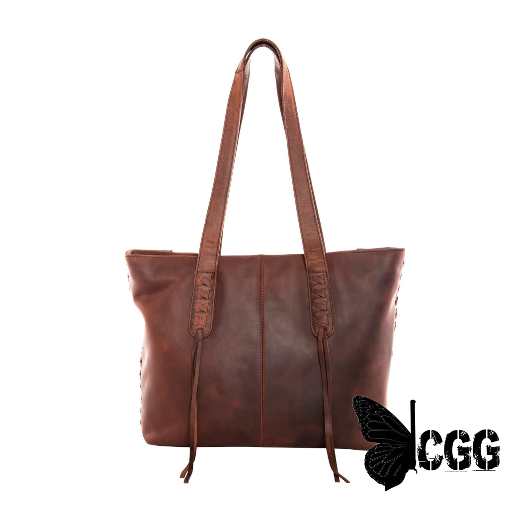 Concealed Carry Reagan Medium Leather Tote By Lady Conceal Dark Mahogany Totes