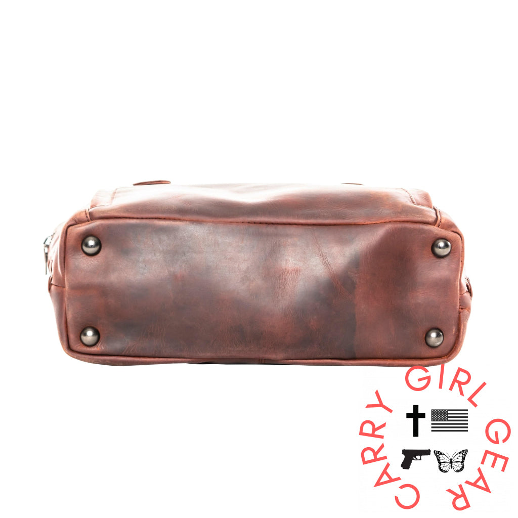 Concealed Carry Reagan Medium Leather Tote By Lady Conceal Totes