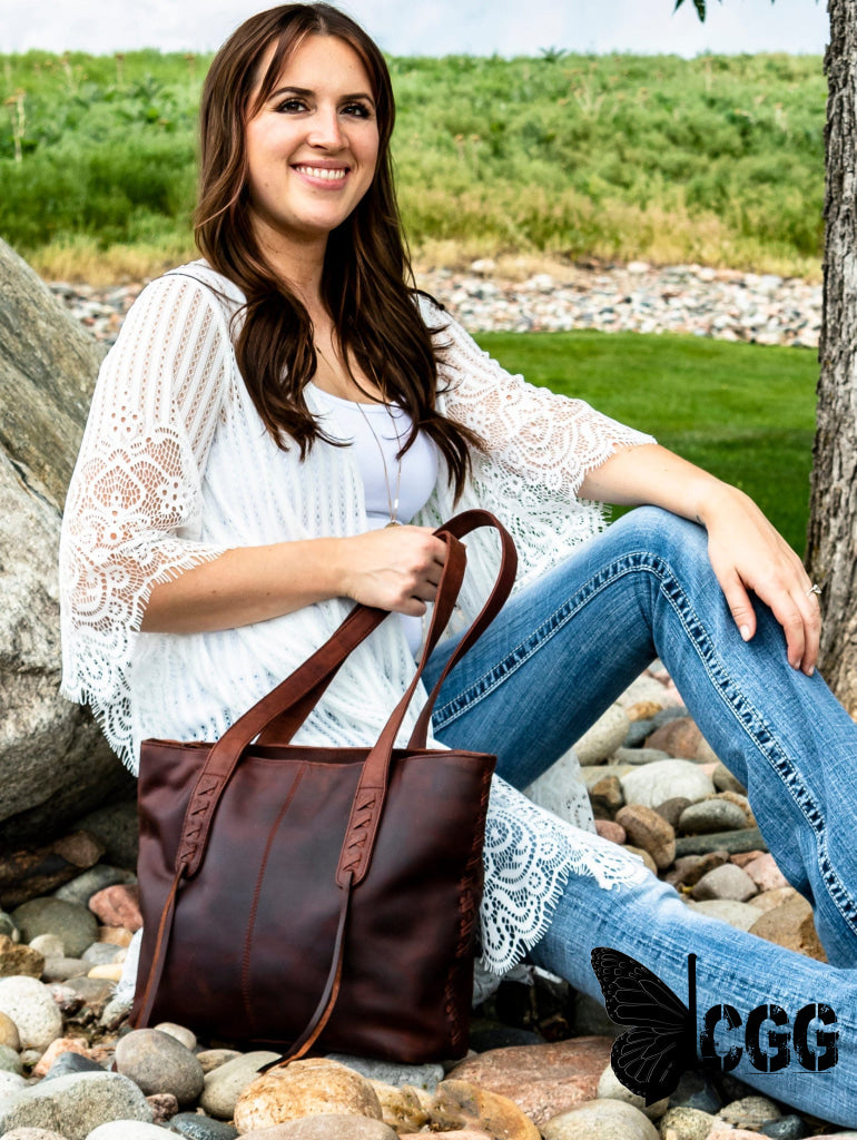 Concealed Carry Reagan Medium Leather Tote By Lady Conceal Totes