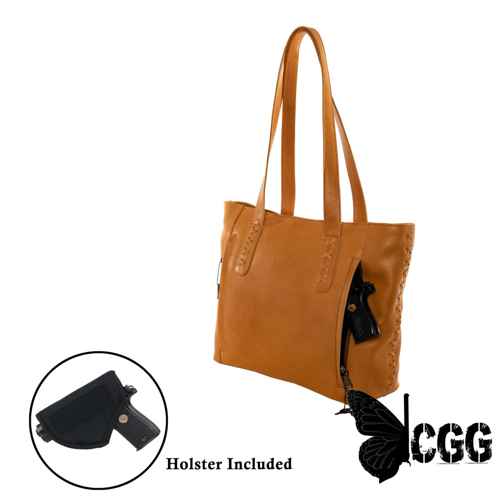 Concealed Carry Reagan Medium Leather Tote By Lady Conceal Totes