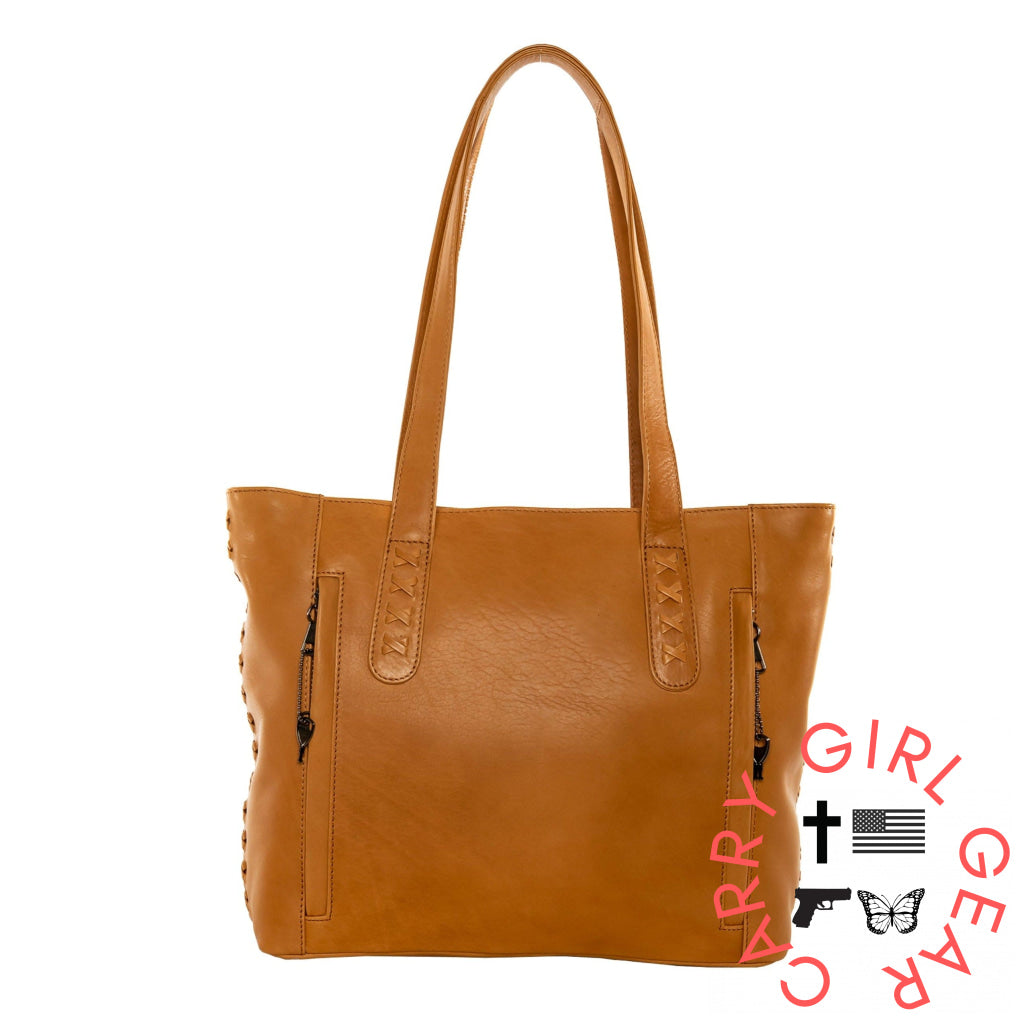 Concealed Carry Reagan Medium Leather Tote By Lady Conceal Totes