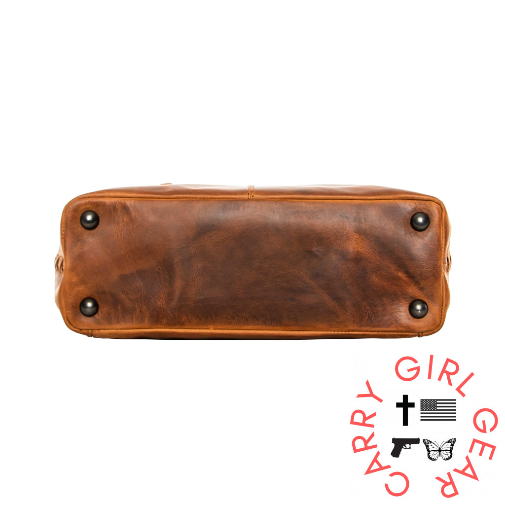 Concealed Carry Reagan Medium Leather Tote By Lady Conceal Totes