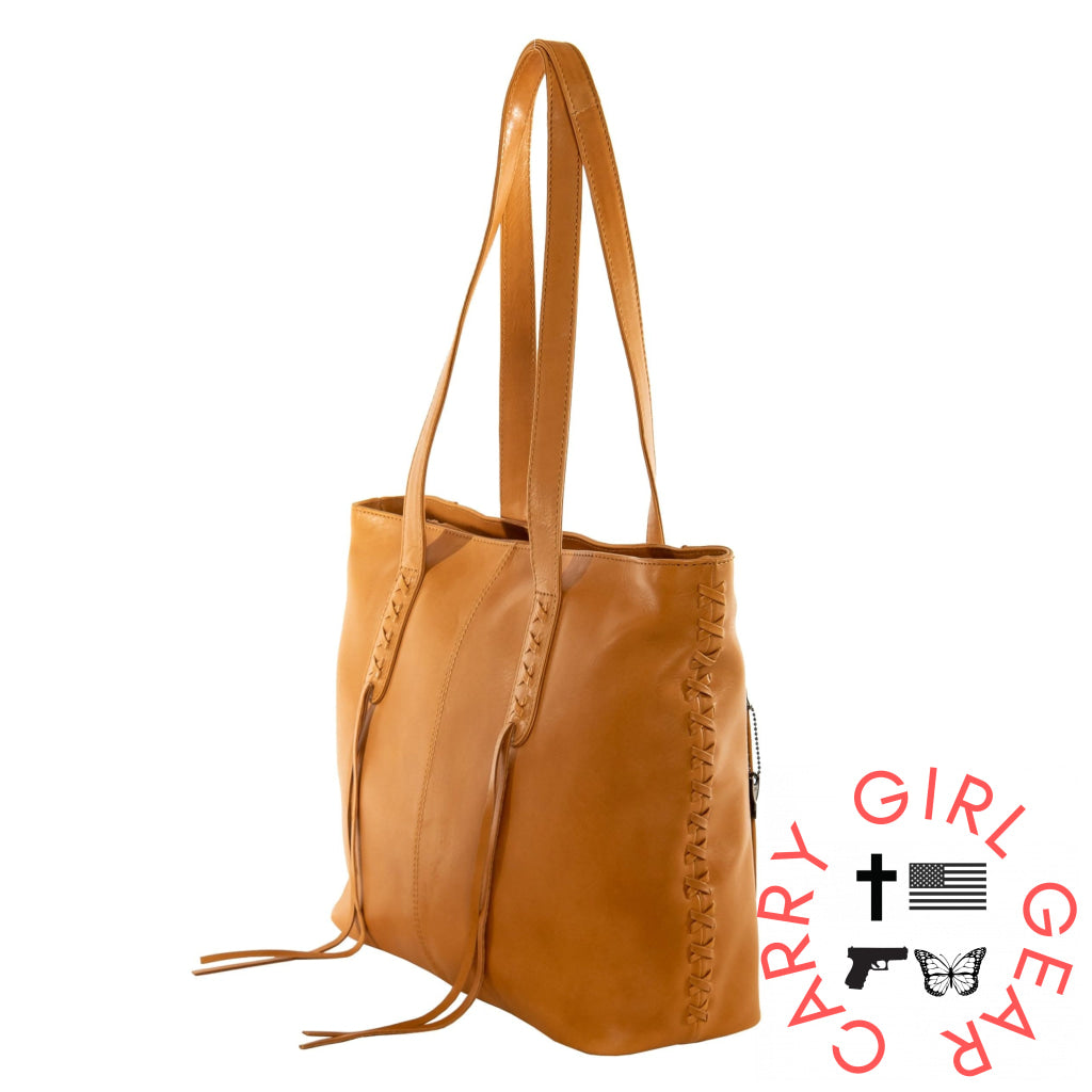 Concealed Carry Reagan Medium Leather Tote By Lady Conceal Totes