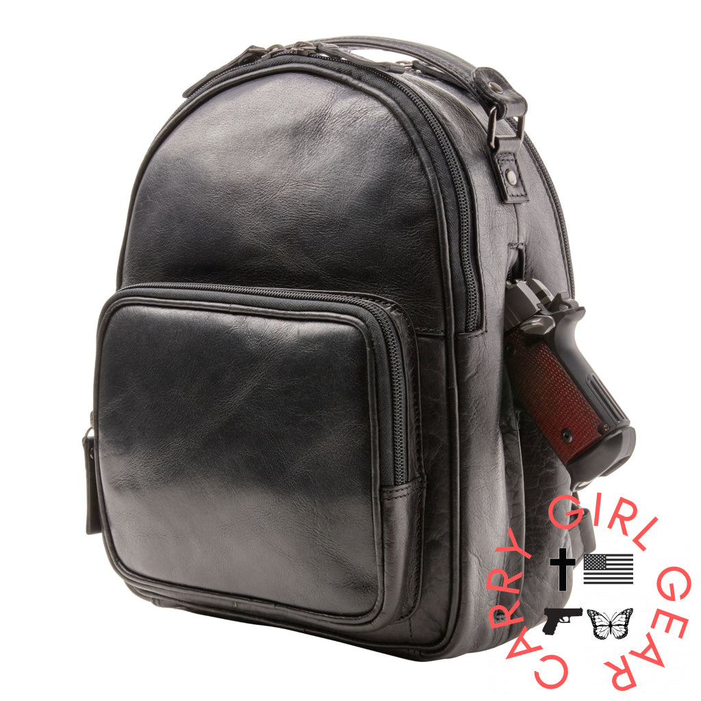 Concealed Carry Reese Unisex Leather Backpack Backpacks
