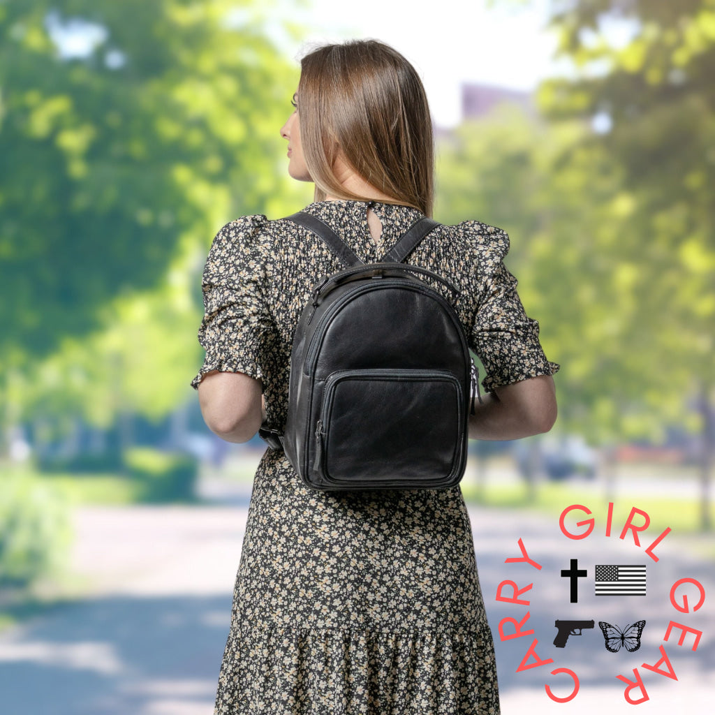 Concealed Carry Reese Unisex Leather Backpack Backpacks