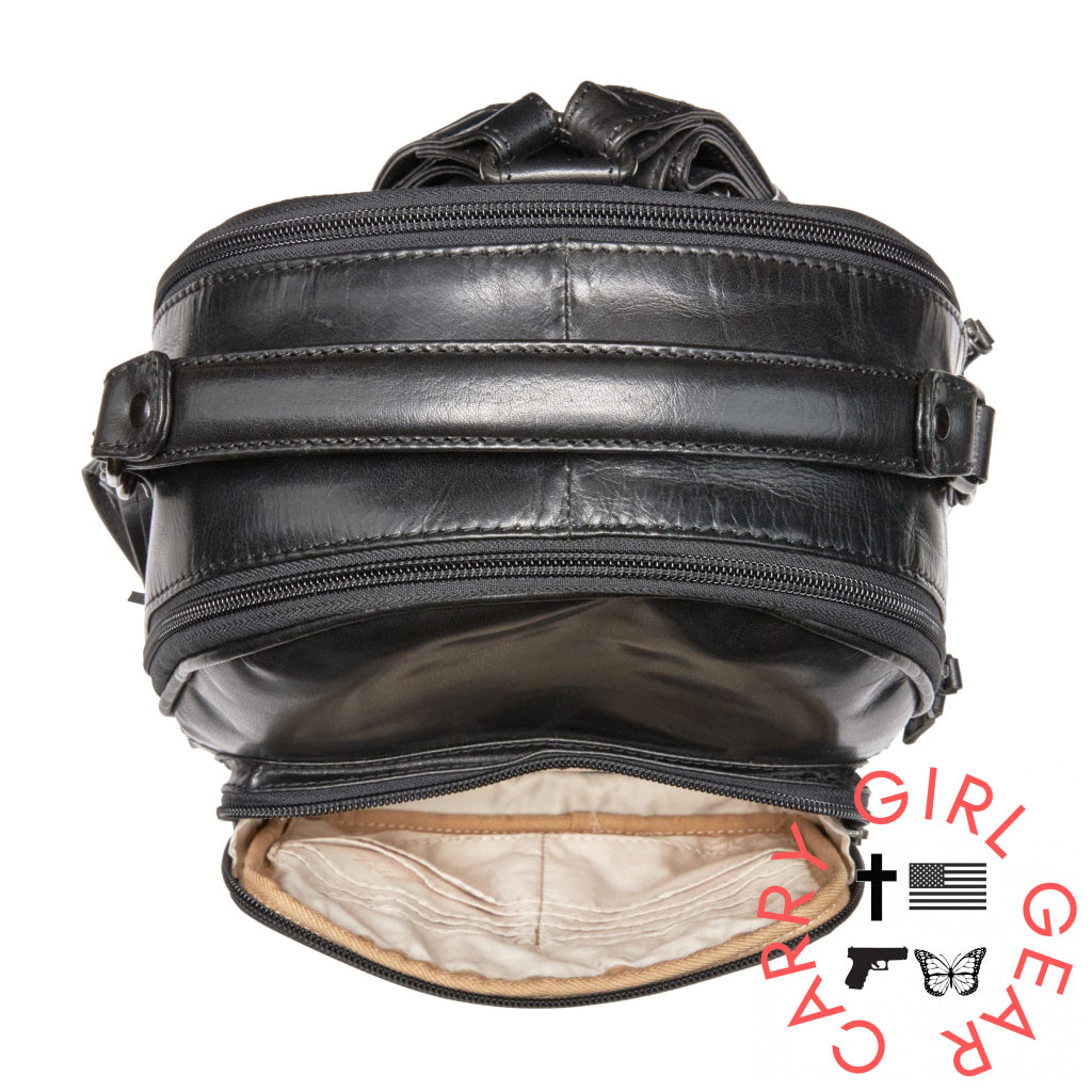 Concealed Carry Reese Unisex Leather Backpack Backpacks