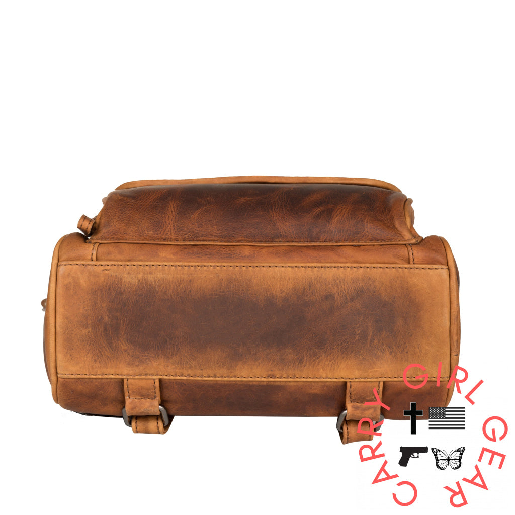 Concealed Carry Rfid Daisy Leather Backpack By Lady Conceal Backpacks