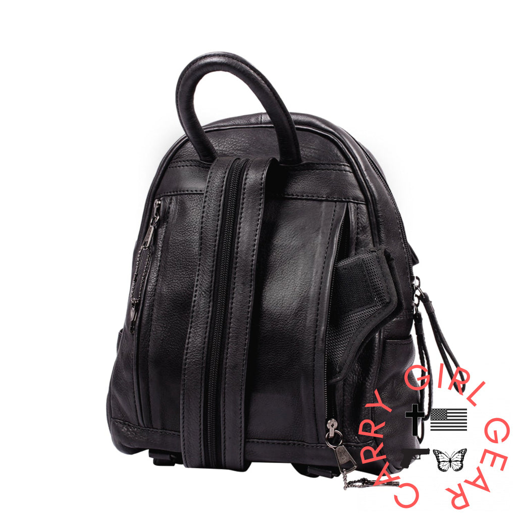 Concealed Carry Rfid Daisy Leather Backpack By Lady Conceal Backpacks