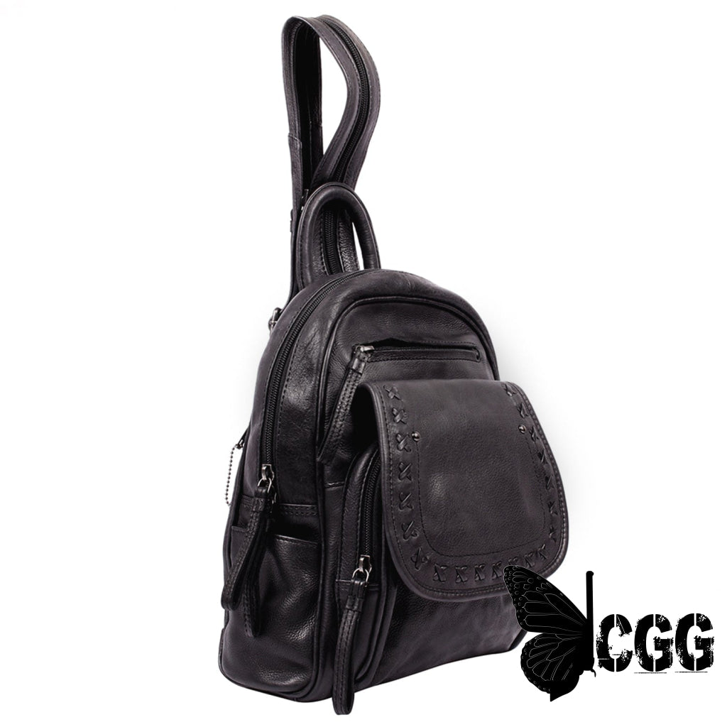 Concealed Carry Rfid Daisy Leather Backpack By Lady Conceal Backpacks