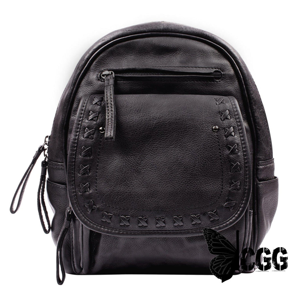 Concealed Carry Rfid Daisy Leather Backpack By Lady Conceal Black Backpacks