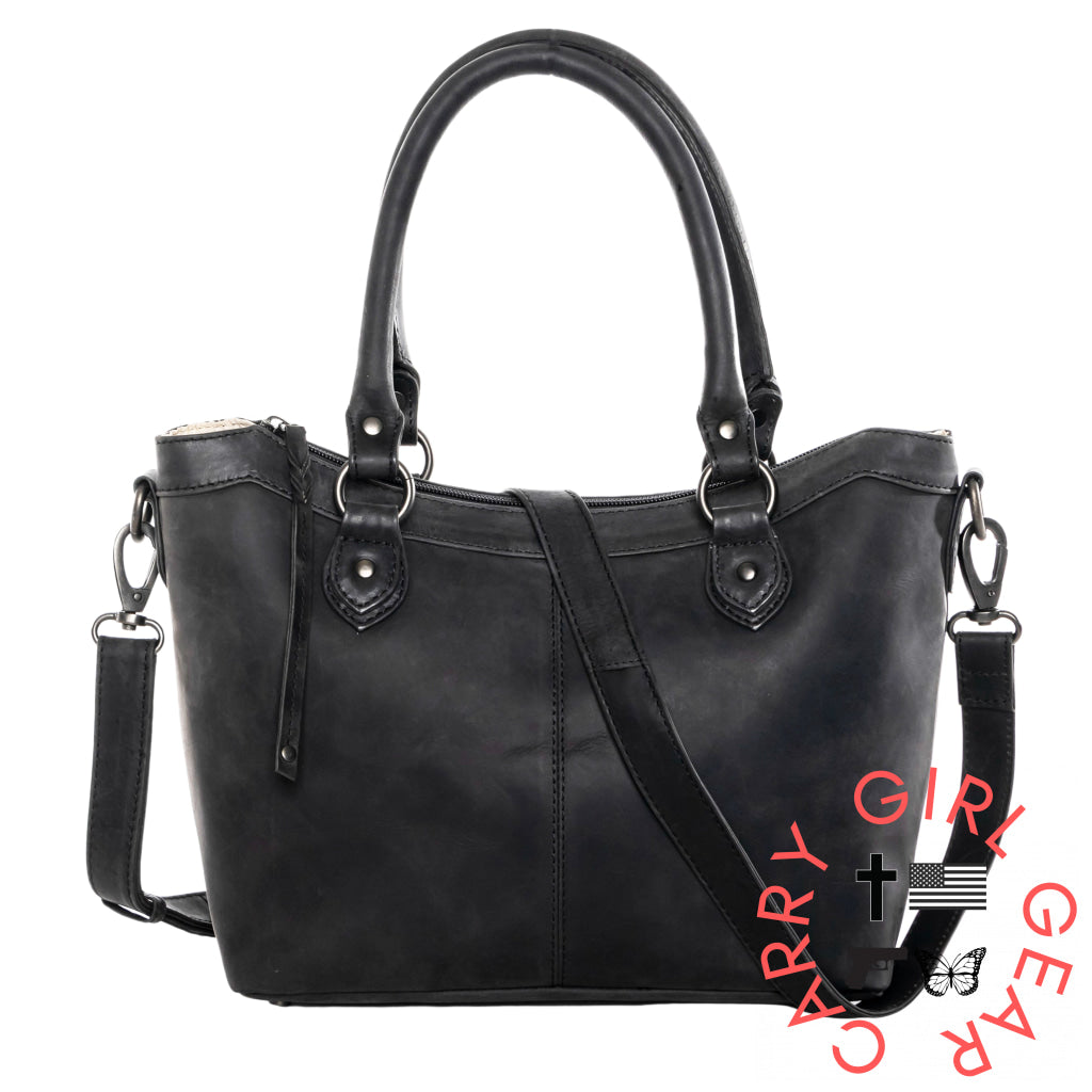Concealed Carry Sadie Leather Satchel By Lady Conceal Black Satchels