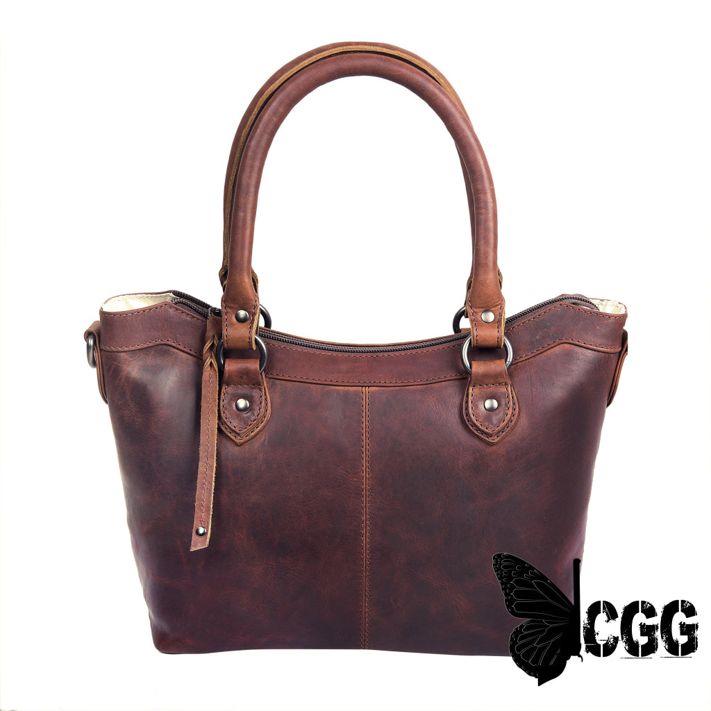 Concealed Carry Sadie Leather Satchel By Lady Conceal Dark Mahogany Satchels