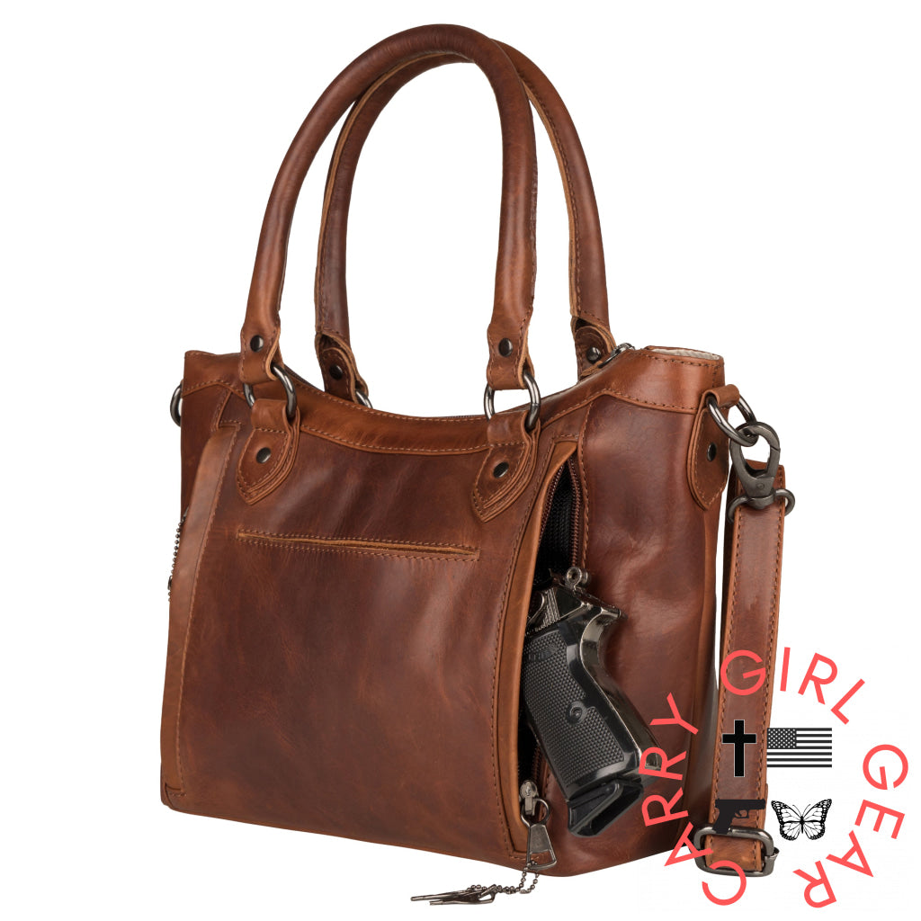 Concealed Carry Sadie Leather Satchel By Lady Conceal Satchels