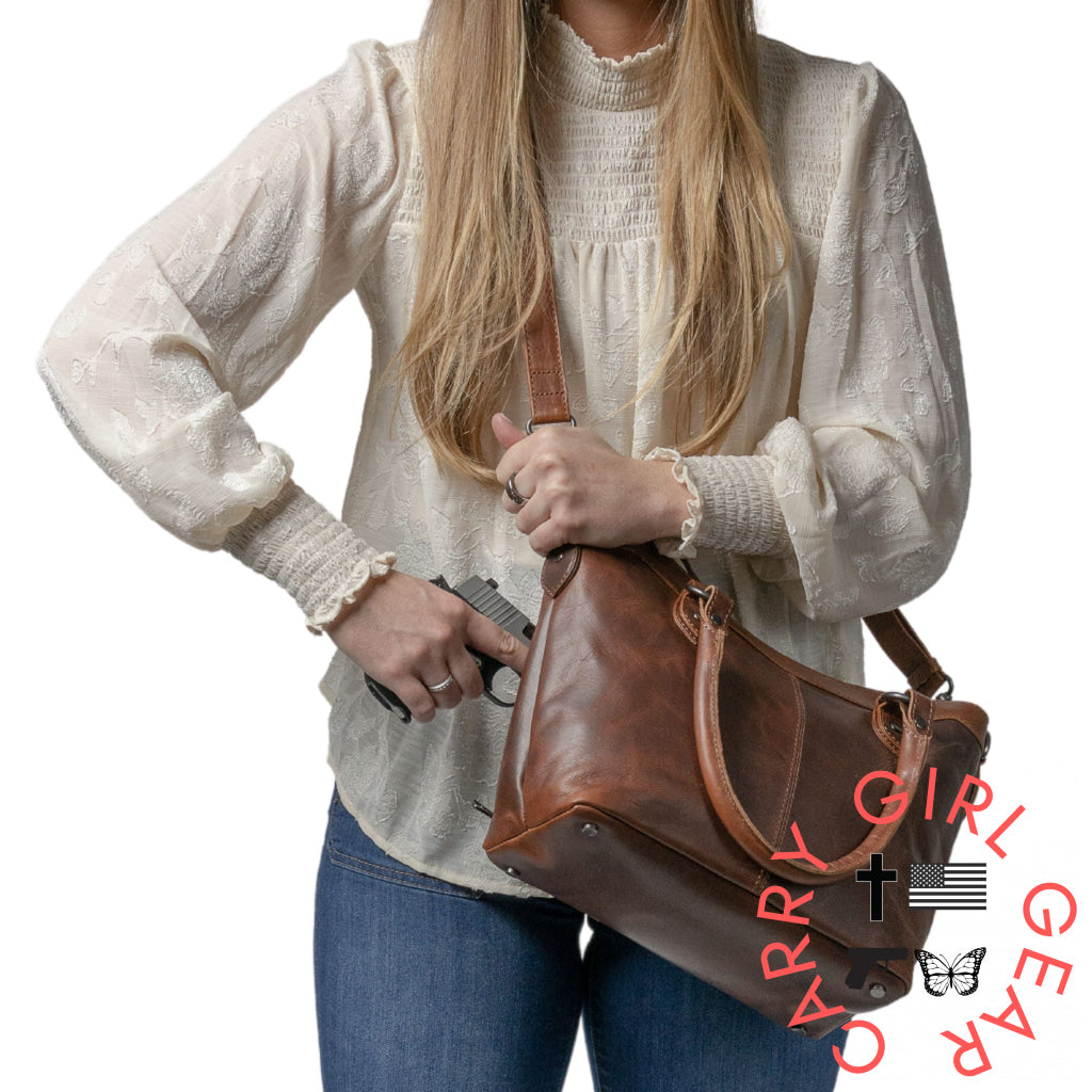 Concealed Carry Sadie Leather Satchel By Lady Conceal Satchels