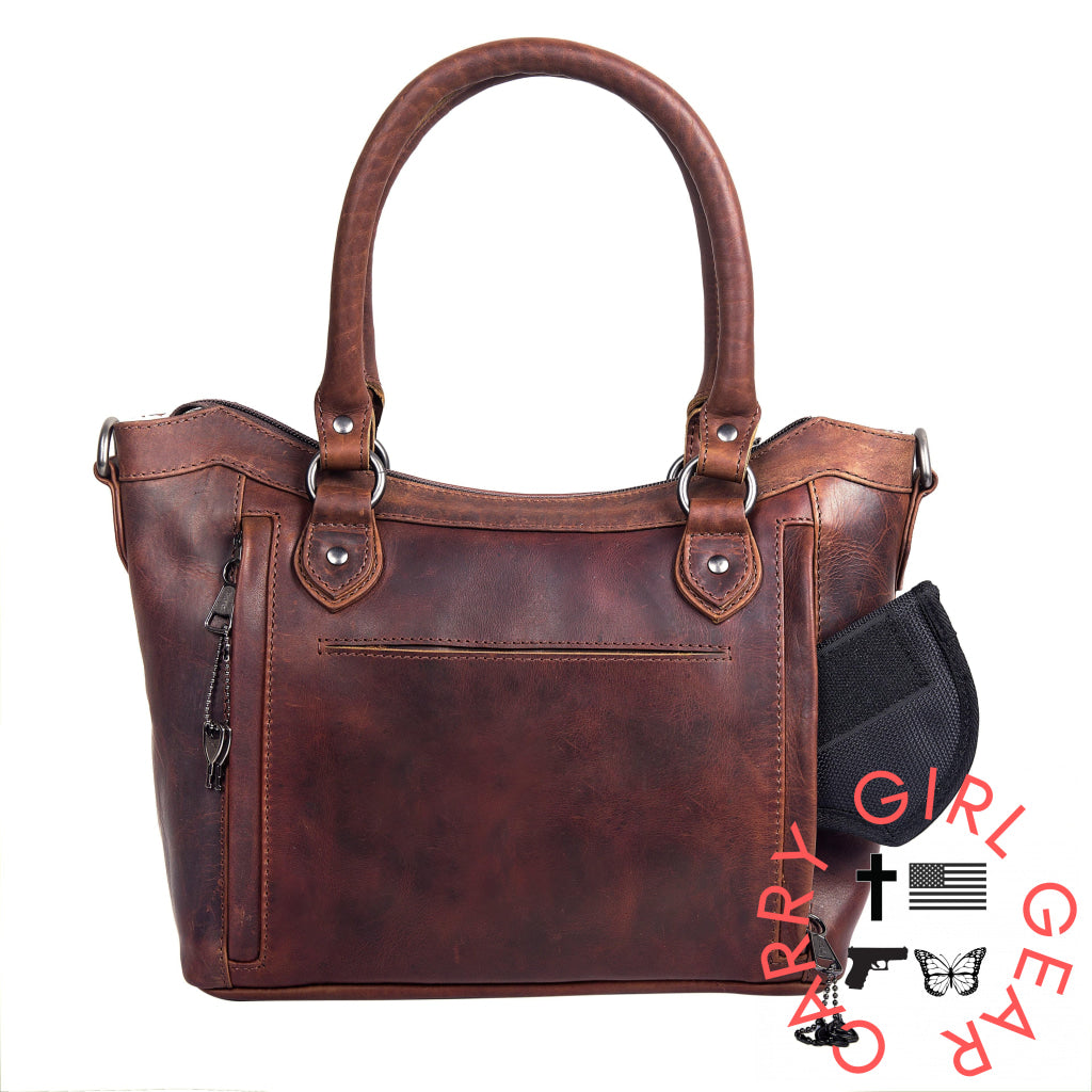 Concealed Carry Sadie Leather Satchel By Lady Conceal Satchels
